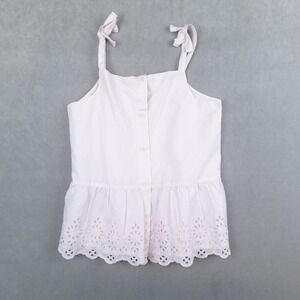 GAP Kids Blouse Girls Pink Top Swiss Embroidery Size Large